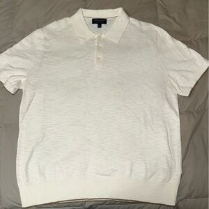 Banana Republic Off-White/Gold Trim Men's Polo Shirt